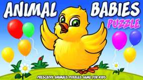 动物婴儿拼图：儿童学龄前动物拼图游戏 Animal Babies Puzzle – Top Wooden Preschool Animals Learning Children Kindergarten Puzzles Ga